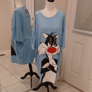 2/$50 New Sylvester Light Blue Looney Tunes T-Shirt - Size 3XL